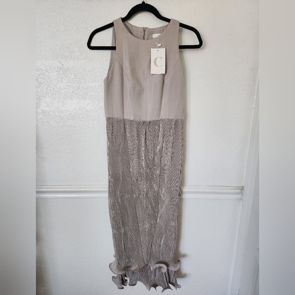 CLAUDE Midi Dress Small Gray Sleeveless New with Tags - Picture 3 of 11